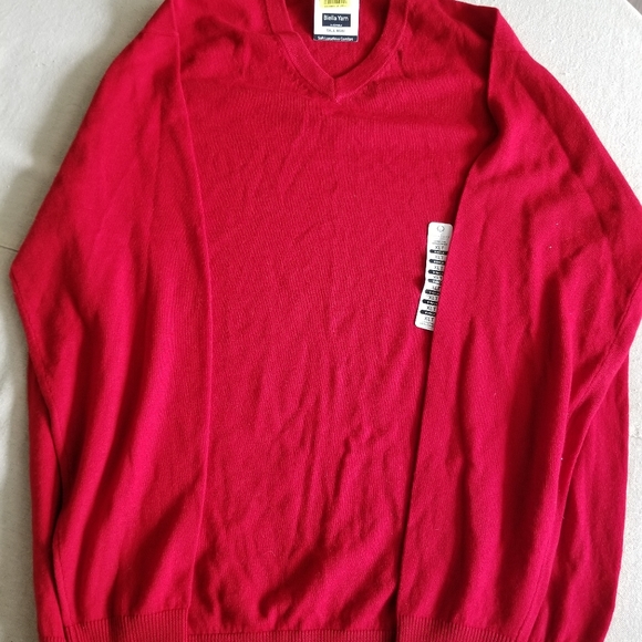 MEN'S Big and Tall XLT Red V neck sweater - Picture 2 of 6